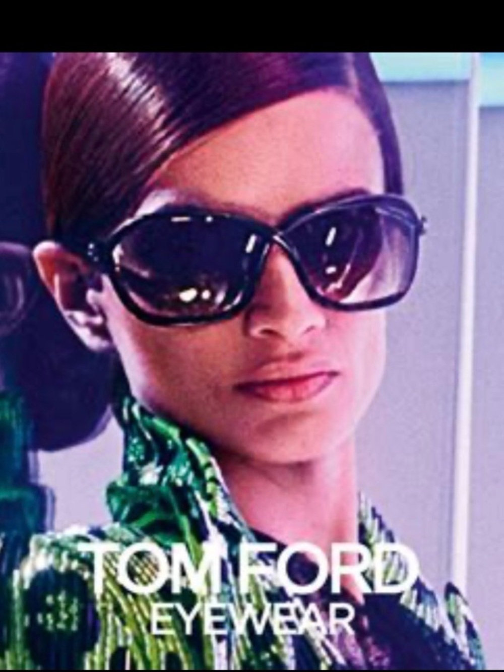 NWT Tom Ford Fernanda Women’s Black Oversized Sunglasses with Gloss Frame